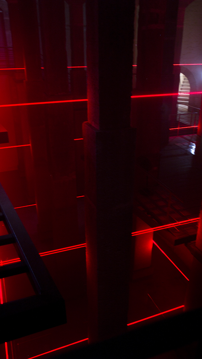 photo of a laser installation, lost places, previous transformer station, Berlin-Reinickendorf (Germany)