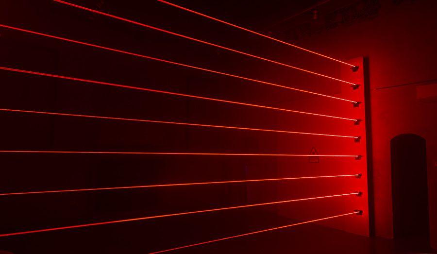 photo of a laser installation, lost places, previous transformer station, Berlin-Reinickendorf (Germany)