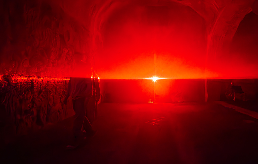 laser installation Lichtebene 2023 Unna (Germany)